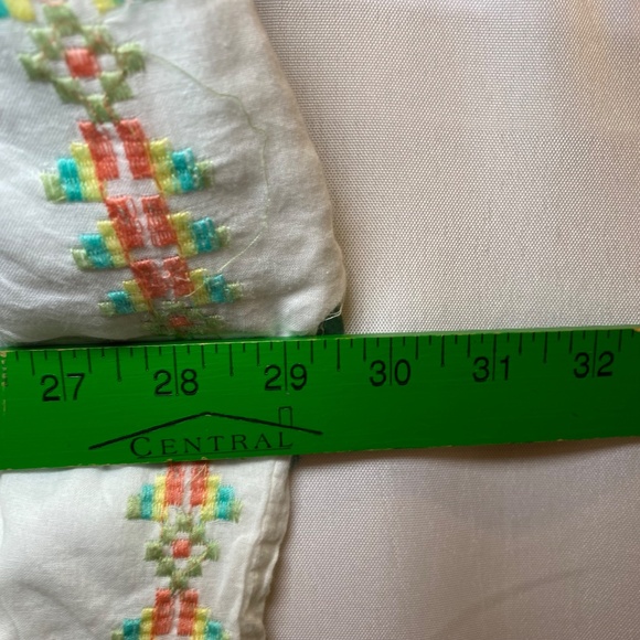 NWT Barok Paris Women’s Cotton Embroidered Peasant Top w Tassels sz M/L - Picture 13 of 14